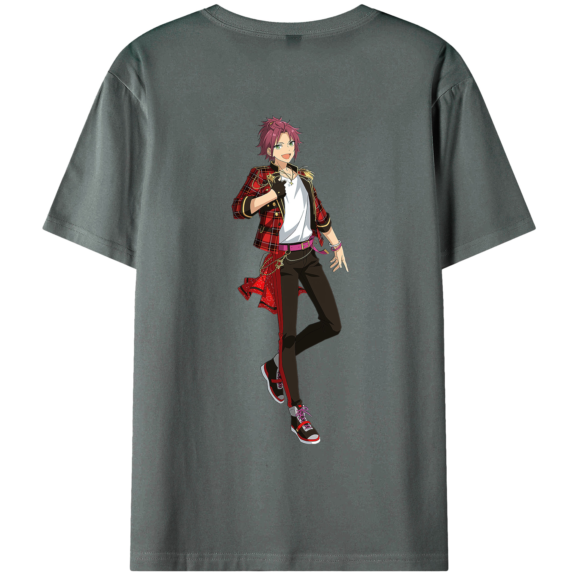 （画像用） あんさんぶるスターズ! Ensemble Stars 綿100％ メンズ半袖Tシャツ（バックプリント） 通気性